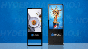 Digital display standee for retail store in Hyderabad by Maxx Electronics