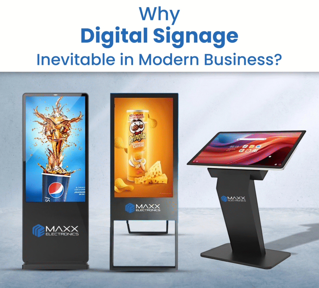 digital standee display for modern business advertising by Maxx Electronics Hyderabad